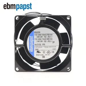 ebmpapst 8500N 61m3 /h 3200rpm 115V AC 80 x 80x 38mm 8cm Full Metal Cabinet Chassis Heat Dissipation Axial Cooling Fan