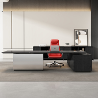 Bureau de direction haut de gamme, table élévatrice électrique design, en bois durable, style minimaliste moderne, avec armoire latérale L