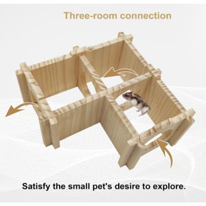 Maisonnette <span class=keywords><strong>en</strong></span> <span class=keywords><strong>bois</strong></span> avec escalier et fenêtre pour petits animaux – Habitat et abri - Product Image 4