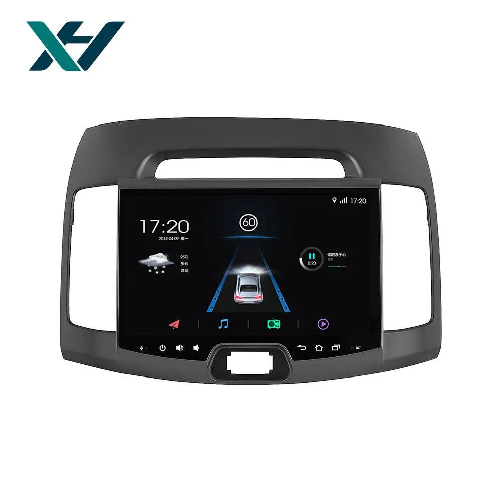 9 inç 1 + 16GB 4 çekirdekli WIFI BT FM ayna bağlantı araba stereo Hyundai Elantra 2007-2011 için araç navigasyon