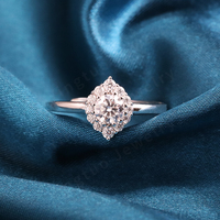 Bague de mariage Yingtuo Jewelry de luxe réglable en argent 925 plaqué or 18 carats avec moissanite taille marquise