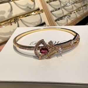 Fashion <b>Bangle</b> <b>Copper</b> Inlaid Zircon Horseshoe Buckle Micro Insert Women's Jewelry Gift Golden White Zircon - Product Image 4