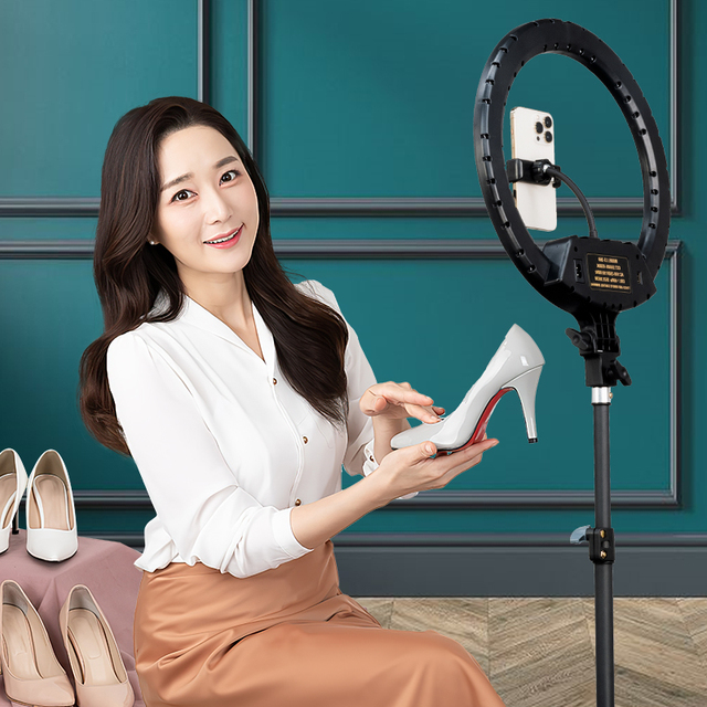 DENGWEI 40W 18-Inch Professional LED Ring Light for Photoshoot TikTok YouTube Beauty Makeup-Photographic Lighting