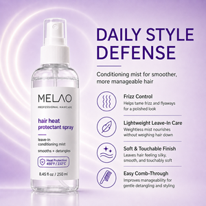 MELAO Hair Heat Protectant <b>Spray</b> Leave-In Conditioning Mist 8.45 fl oz Heat Protection for Damaged Hair Women - Product Image 4
