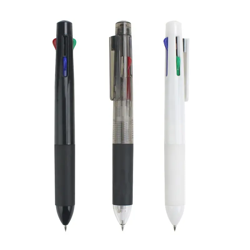 wholesale free samples promotional custom logo multi colors multicolor ball pen 3 color in one pens