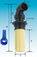 Diffuseur latéral fileté JiuZhou 4 pouces pour montage supérieur et inférieur, compatible avec les réservoirs de filtration d'eau de 30 pouces en PRV/acier inoxydable/carbone