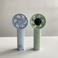 Mini-ventilateur portable mignon rechargeable 5000 mAh avec affichage numérique 100 vitesses, couleur pastel et crochet – Idéal pour la vente en gros