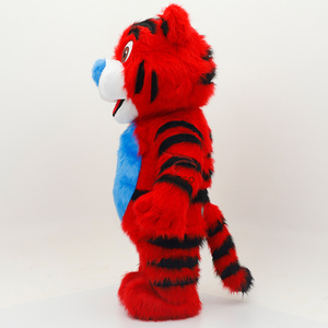<span class=keywords><strong>Alquiler</strong></span> de Disfraz de Tigre de Peluche Inflable Rojo de Tamaño Real para Adultos Unisex, para Pascua/Halloween - Product Image 3