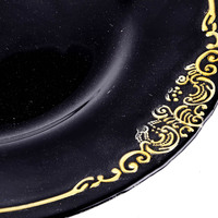 Assiettes de présentation en verre transparent avec bord doré de 33 cm pour Noël, assiettes décoratives en verre pour mariage, vente en gros, faible MOQ