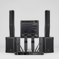 Altavoz Subwoofer de Columna Activo - Caja de Madera Contrachapada de Abedul, Sistema de Audio Portátil Line-Array de 1200W, Entrada Balanceada XLR para Escenario