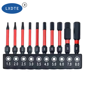 Jeu de 10 embouts étoile et croix en acier allié S2 LXD, incluant des combinaisons solides et creuses 25mm/50mm pour tournevis électriques - Product Image 1