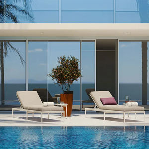 Patio extérieur meubles de <span class=keywords><strong>jardin</strong></span> <span class=keywords><strong>coussins</strong></span> confortables dossier réglable chaise longue en aluminium <span class=keywords><strong>piscine</strong></span> plage décontracté chaise longue - Product Image 2