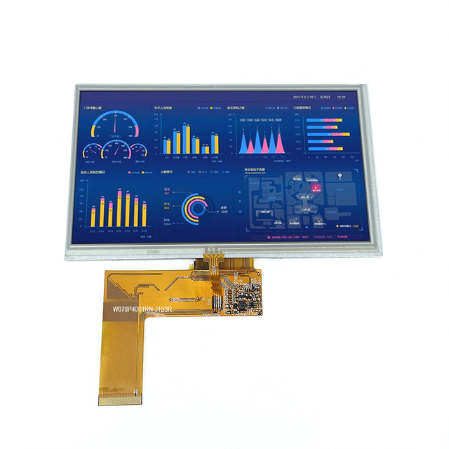 High Brightness 7 Inch 800*480 Resolution TFT LCD Screen RGB 24bit 40 Pin FPC Interface Resistive Touch Panel Touch Screen