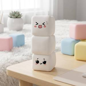 Juguete Antiestrés de Tofu de Levantamiento Lento NHD O-241, Cubo Educativo 3D de 5.5cm, Juguete Sensorial Realista de Repostería para Apretar, Mochi para Jugar - Product Image 2