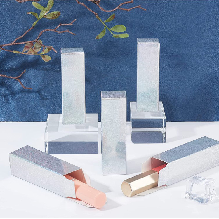 Silver White Empty Lip Gloss Boxes Rectangle Lipstick Perfume Essential Oil Spray Bottle Packaging Boxes