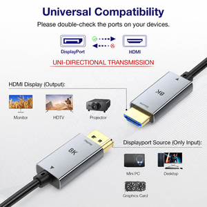 Câble <span class=keywords><strong>HDMI</strong></span> Fibre Optique 8K 10m/15m <span class=keywords><strong>HDMI</strong></span> 2.1 48Gbps Prend en Charge 8K/60Hz 4K/120Hz EARC HDR10 <span class=keywords><strong>Dolby</strong></span> <span class=keywords><strong>Vision</strong></span> pour Home Cinéma Gaming HDTV - Product Image 2