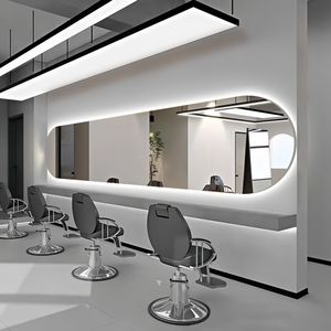 Espejo Minimalista para Salón con Luz, Colgante Horizontal, de Una Sola Cara, para Mobiliario de Peluquería, Uso Comercial - Product Image 5