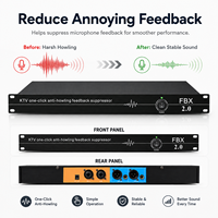 FBX2.0 Penghancur Umpan Balik Suara Digital 2 in 2 Out Mikrofon Anti Peluit Prosesor Suara ProAudio Penghancur Umpan Balik