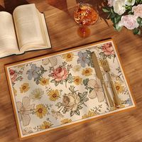 Set de table en cuir haut de gamme de style américain, résistant à la chaleur, imperméable, anti-taches, sans lavage, design moderne et minimaliste, modèle A134