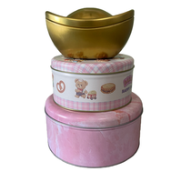 Boîtes en métal rondes pour biscuits, gâteaux et pâtisseries avec étiquette personnalisée, boîtes en fer blanc pour chocolat, sucre, gâteaux, aliments, cadeaux