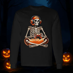 T-shirt à manches longues Skeleton Gaming pour garçons et hommes, costume d'Halloween, design amusant pour les joueurs de jeux vidéo - Product Image 3