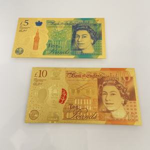 Set de 4 Billetes de Banco de Papel de Oro del Libro de Contabilidad General del Reino Unido, de 5, 10, 20 y 50 Libras, Recuerdo Coleccionable - Product Image 6