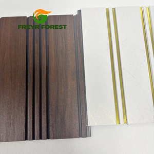 Panel de PVC Impermeable Azul Marino y Nogal Oscuro de Lujo Moderno, Estilo Chino, para Decoración de Paredes de Sala de Estar, Aislamiento Acústico para Toda <span class=keywords><strong>la</strong></span> Casa - Product Image 2