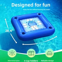 Table de poker gonflable en PVC 70x70cm pour piscine, plateau de jeu flottant pour l'été, idéal pour les réunions de famille et entre amis