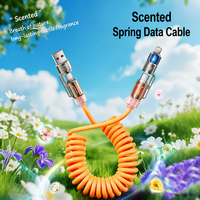 Câble USB-A vers USB-C spiralé 240W à charge rapide, 27W PD, 2m, anti-emmêlement, avec LED, pour ordinateur portable et téléphone Android