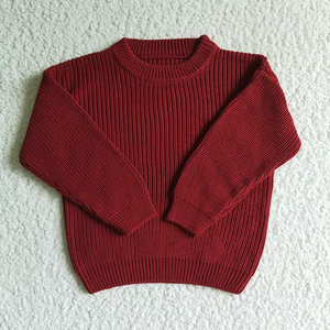 Vente en gros de pulls en tricot pour enfants, filles et garçons, 8 couleurs, décontractés, manches longues, col rond, pour l'automne et l'hiver - Product Image 5