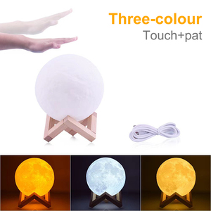 Luces De Luna 3D JAIYI, luces de modelado de Luna LED controladas por sensor táctil recargable para decoración de dormitorio - Product Image 3
