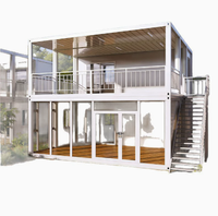 Maison conteneur préfabriquée modulaire en acier de 20 pieds avec mur rideau en verre pour bureau, studio, jardin, extérieur
