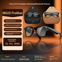 Nouvelles lunettes intelligentes M02x PRO MAX avec traduction IA, caméra 8MP, étui à chargement inversé, connectivité Wi-Fi, reconnaissance d'image/d'objet et commande vocale