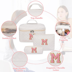 B158 trousse de maquillage personnalisé monogramme cosmétique grand maquillage voyage en gros toilette <span class=keywords><strong>soeur</strong></span> femme cadeaux fille <span class=keywords><strong>sac</strong></span> de mode - Product Image 4