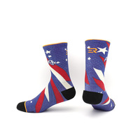 Chaussettes crew impression sublimation 3D personnalisées sans couture sport originales course salle de sport OEM gros