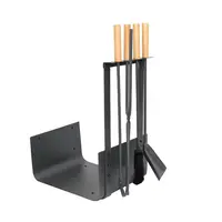 Support de bois de cheminée en aluminium, 4 pièces, bloc d'outils, pour l'intérieur et l'extérieur, support de bois de chauffage