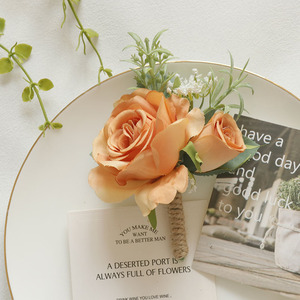 Fournitures de mariage Banquet Invité Fleurs Artificielles Mariée et Marié Corsage Main Fleurs <span class=keywords><strong>Rose</strong></span> Série Multicolore - Product Image 3