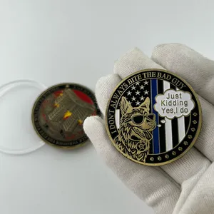 2024 조각 된 최신 컬러 도금 도전 금속 동전 개 동전 미국 우리 기념 동전
