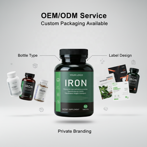 Comprimés de fer pour adultes OEM/ODM - Complément de fer à marque privée personnalisée pour l'anémie et l'augmentation de l'énergie 60 comprimés - Product Image 3