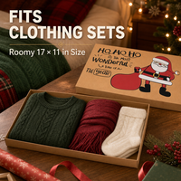 Cajas de Regalo de Papel Kraft Navideñas en 3 Tamaños para Ropa, Suéteres y Abrigos - Reciclables para Regalos Festivos