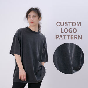 เสื้อยืดวินเทจผู้ชายทรงโอเวอร์ไซส์ผ้าคอตตอนฟอกย้อมสีแบบแอซิดวอช ยี่ห้อ YQ Wholesale  สามารถปรับแต่งได้ตามต้องการ - Product Image 2