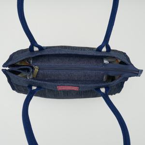 Large-capacity Portable Trendy Vintage Denim Medium Size Bamboo Cross Pattern Type NAVY Long Webbing Strap <b>Men</b> <b>Handbags</b> - Product Image 5