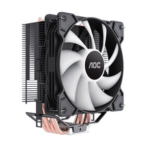 Aoc T4R <strong>High</strong> Thermal Dissipation ARGB Lighting PWM 800 to 1800 <strong>RPM</strong> 150 W <strong>CPU</strong> Air Cooler with Rainbow LED <strong>Fan</strong> 4 Heat Pipes - Product Image 6