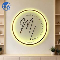 Enseigne en acrylique de style nouveau, enseigne ronde rétroéclairée, enseigne au néon LED personnalisée, logo pour entreprise, extérieur