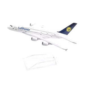Modelo de Avión de Aleación Fundida a Presión de <span class=keywords><strong>Lufthansa</strong></span> Airlines Airbus A380 a Escala 1/500 de 14 cm con Soporte, Suministro de Fábrica - Product Image 1