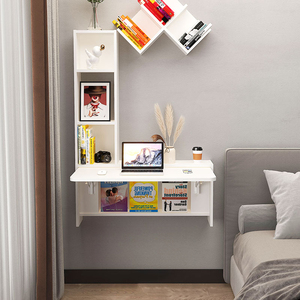 <span class=keywords><strong>Tavolo</strong></span> da studio personalizzabile in legno massello <span class=keywords><strong>a</strong></span> <span class=keywords><strong>parete</strong></span> con foglia <span class=keywords><strong>a</strong></span> goccia per studenti con armadi, scaffali e scomparti nascosti - Product Image 1