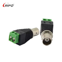 Conector Hembra BNC de Fábrica RIPO, Bloques de Terminales con Tornillos, Plástico y Cobre Negro para RG58/RG6, Hecho en China, Shenzhen