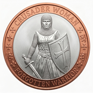 Moneta commemorativa da collezione Crusader Woman Challenge Coin in rame smaltato, per la <span class=keywords><strong>storia</strong></span> femminile medievale - Product Image 1