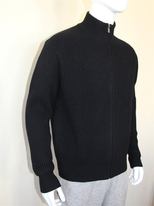 Classico Cardigan Invernale Traspirante con Cappuccio e Zip a Maglia Grossa in 100% Lana Merino da Uomo - Product Image 6