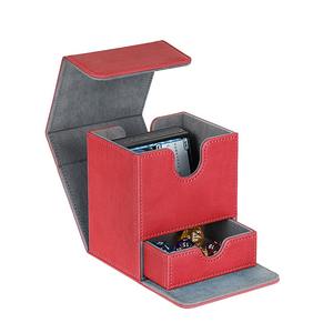 Caja de cubierta de tarjeta de <span class=keywords><strong>juego</strong></span> de pelusa de cuero impermeable Premium portátil MIO con cajón de dados diseño en forma de U para viajar fácilmente para juegos de mesa - Product Image 3